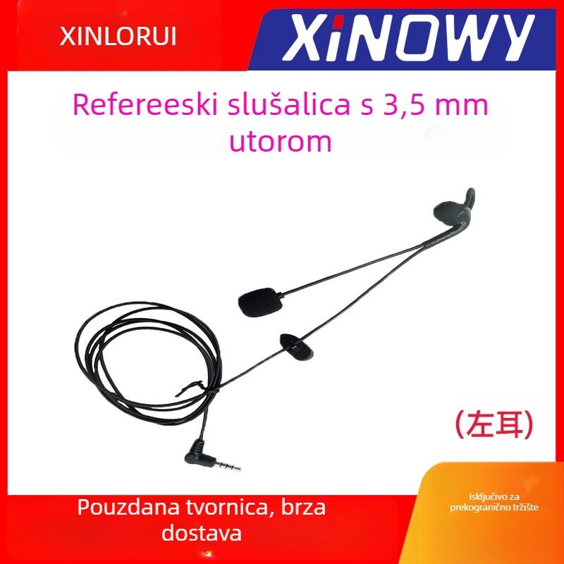 XiNOWy Serija sudija: interkom slušalica za nogomet na otvorenom, in-ear, lijevo uho, 3.5 mm pinhole, mono kanal