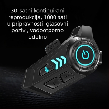 Bluetooth slušalica za kacigu motociklista — vodootporna, duga autonomija baterije, ugrađeni mikrofon, interkom za kacige s punim licem