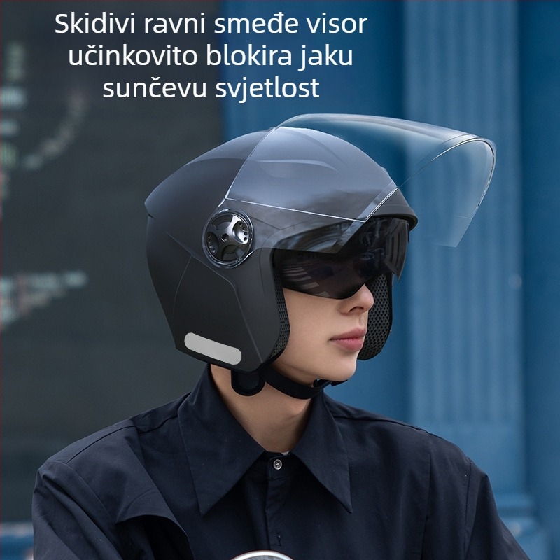 AXK ABS polu kaciga za električni motocikl, GB Class A certificirano, broj certifikata 3C 2022091105020451