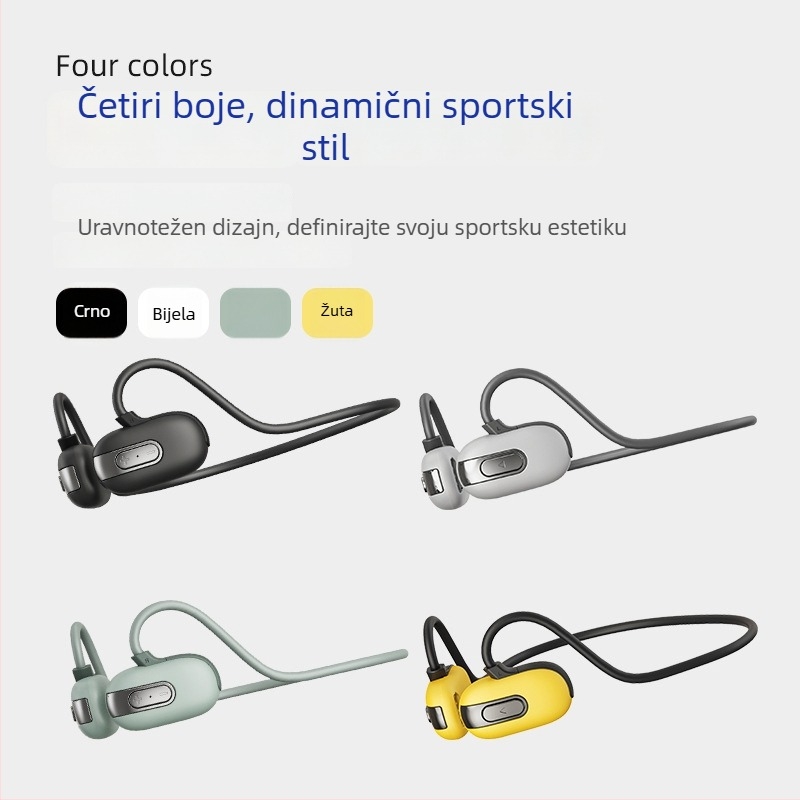 Slušalice za kostnu provodljivost za plivanje – IPX8 vodootporne, Bluetooth 5.3, USB 3.0, baterija 120 mAh, stražnje kačenje