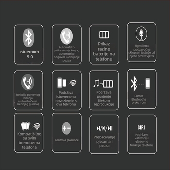Bluetooth slušalica za kacigu motora, model BT11B, za glazbu i odgovaranje na pozive, kompatibilna s punom kacigom, polukacigom i otvorenom kacigom.