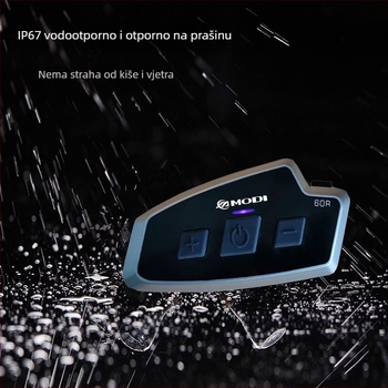 MODI 60R Moto interkom slušalica, Bluetooth 5.1, domet 1000 m, vodootporna, One-Touch networking, glazba i glasovna kontrola