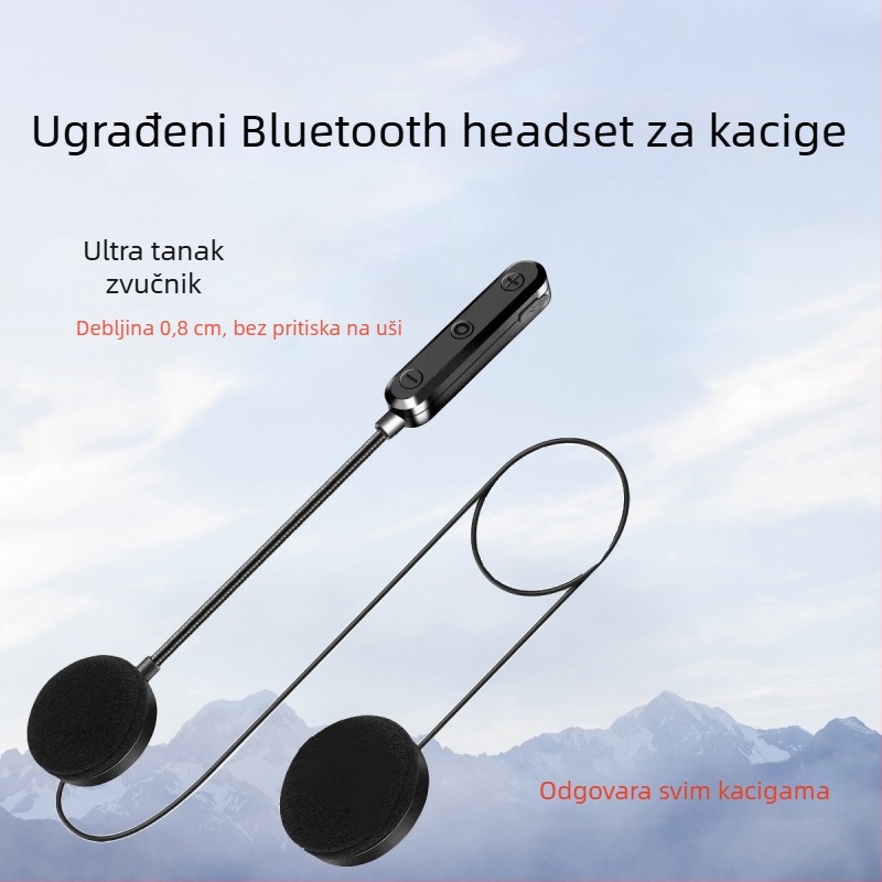 Dodatak za kacigu električnog motocikla s ugrađenim Bluetooth slušalicama, Bluetooth 5.0, domet 10 m, stereo zvuk, baterija 10 sati