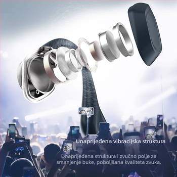 ES-918 slušalice za kostnu kondukciju, sklopni dizajn, Bluetooth 6.0, 32GB pohrana, više od 8 sati rada
