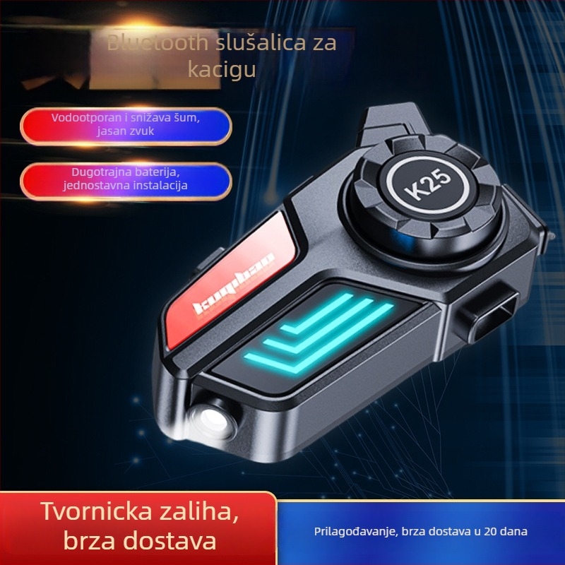 Kaciga za motocikl s Bluetooth slušalicom - domet 10 m, Bluetooth 5.0, vodootporna, redukcija buke, 30 h baterije