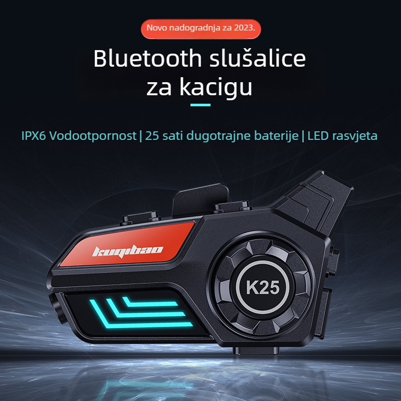 Kaciga za motocikl s Bluetooth slušalicom - domet 10 m, Bluetooth 5.0, vodootporna, redukcija buke, 30 h baterije