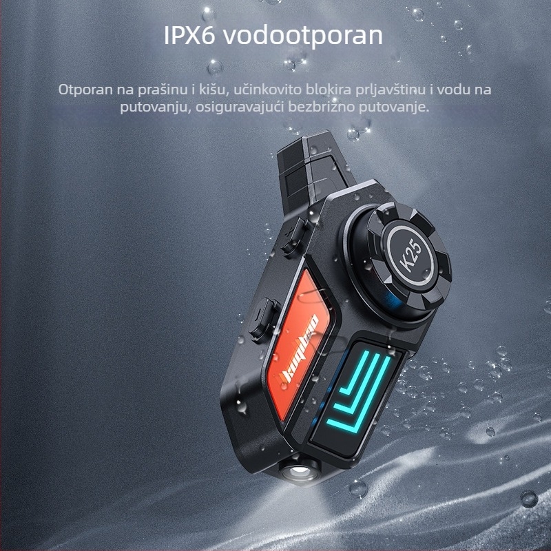 Kaciga za motocikl s Bluetooth slušalicom - domet 10 m, Bluetooth 5.0, vodootporna, redukcija buke, 30 h baterije