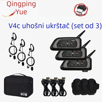 Nogometni sudijski interkom slušalica - Bluetooth 5.0, Vodootporna, Uklanjanje buke, Raspon 800 m, Trajanje baterije 12 h