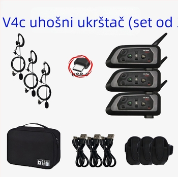 Nogometni sudijski interkom slušalica - Bluetooth 5.0, Vodootporna, Uklanjanje buke, Raspon 800 m, Trajanje baterije 12 h