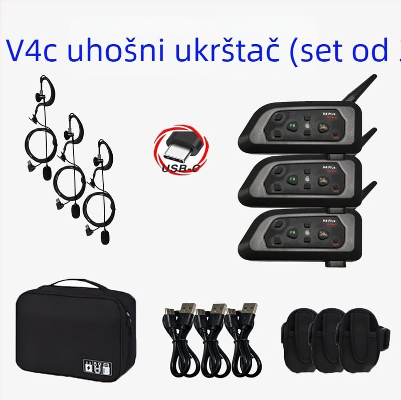 Nogometni sudijski interkom slušalica - Bluetooth 5.0, Vodootporna, Uklanjanje buke, Raspon 800 m, Trajanje baterije 12 h