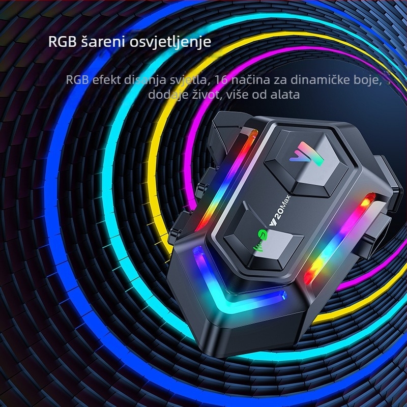 Y20max Interkom za kacigu - Bluetooth 5.3, domet 20 m, vodootporan i otporan na prašinu, 32 h trajanje baterije, stereo