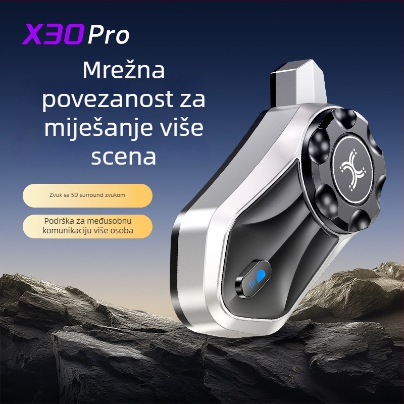 Bluetooth interkom za kacigu motocikla s mesh mrežom, bežični stereo headset za grupnu vožnju