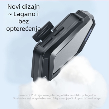 Motociklistička kaciga s Bluetooth slušalicama, privatni model — Bluetooth 5.3, doseg 100 m, 3D zvuk, stereo, vodootporna i otporna na prašinu