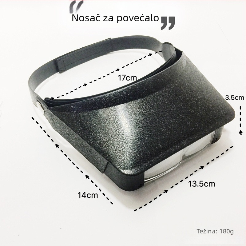 Nosač lupa na glavu za čitanje starijima i precizne radove: popravak satova, mikrograviranje, izrada nakita