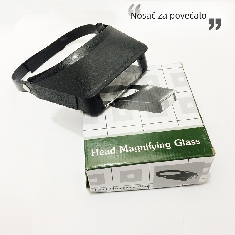 Nosač lupa na glavu za čitanje starijima i precizne radove: popravak satova, mikrograviranje, izrada nakita