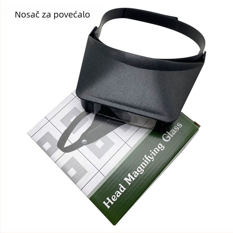 Nosač lupa na glavu za čitanje starijima i precizne radove: popravak satova, mikrograviranje, izrada nakita
