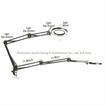 Sklopiva lupa s 10× povećanjem, USB LED osvjetljenjem, za popravak lemilnog željeza, stolnu lampu i njegu kože