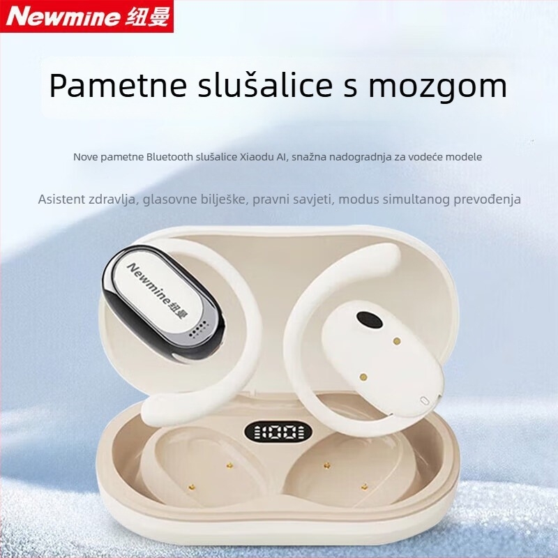 Newmine M16 Bluetooth slušalice s kostnom vodljivosti za ured, na uho, IPX5 vodootporne, domet 10 m, trajanje baterije 4–8 h, Bluetooth 5.0
