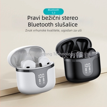 S47 Bežične Bluetooth slušalice, niska latencija za Esports, Bluetooth 5.3, digitalni zaslon, trajanje baterije 4–8 h, domet 10 m
