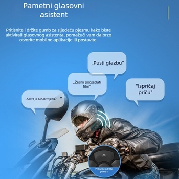 Riding Xia Shi QXS kaciga za motocikl Bluetooth slušalica s daljinskim upravljačem, vodootporna, glasovno upravljanje i glazba