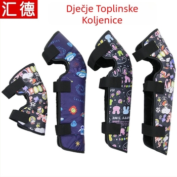 Huide Djeca zimski topli koljeni štitnici za biciklizam, Velcro kopčanje, Oxford platno s umjetnom vunom, kratki/dulji stil