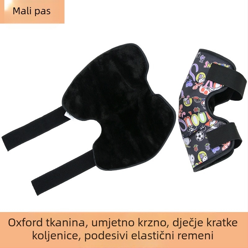 Huide Djeca zimski topli koljeni štitnici za biciklizam, Velcro kopčanje, Oxford platno s umjetnom vunom, kratki/dulji stil