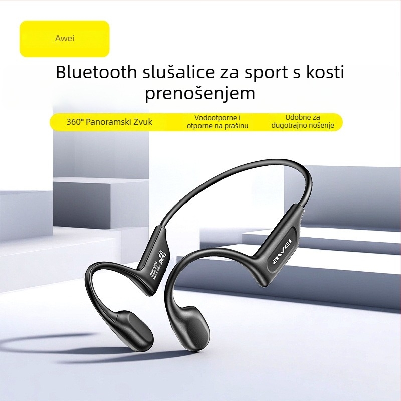 Slušalice s kostnom provodljivošću, uho-učvršćene, stereo za obje uha, Bluetooth 6.0, trajanje baterije preko 8 sati