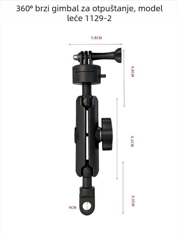 Držač za motocikl za dash cam i akcijsku kameru, gimbal nosač GoPro automobila