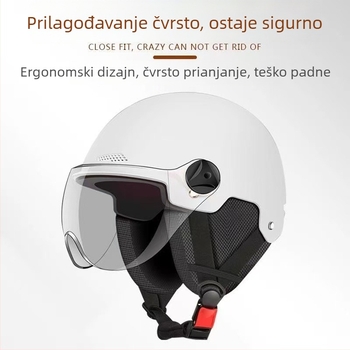 Polu-šlem s odvojivom zaštitom za uši, ABS materijal, univerzalna prilagodba, za vožnju električnim vozilima, certifikat GB811-2022B