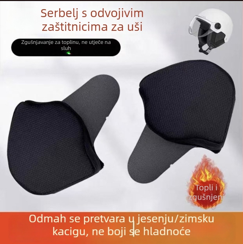 Polu-šlem s odvojivom zaštitom za uši, ABS materijal, univerzalna prilagodba, za vožnju električnim vozilima, certifikat GB811-2022B