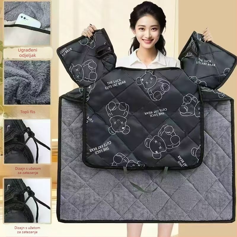 Flis-protivjetrovni pokrivalo za električna vozila, proširena univerzalna prilagodba motociklima i električnim skuterima, vodootporno, zimska debljina