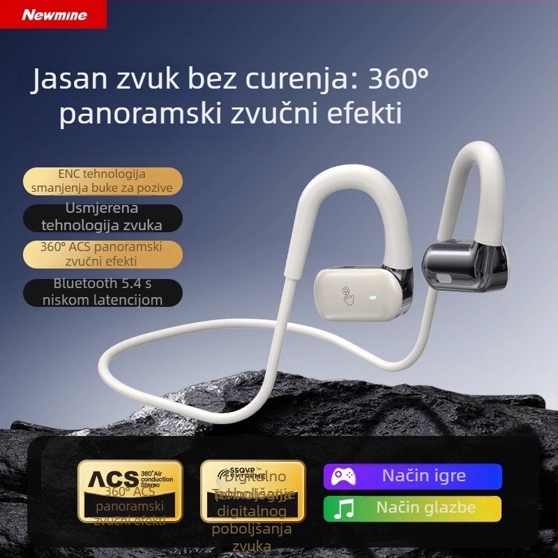 Newman HM50 bežične slušalice s kostnom provodljivošću zvuka za sport – na uho, BT 5.4, 4–8 h, vodootporne