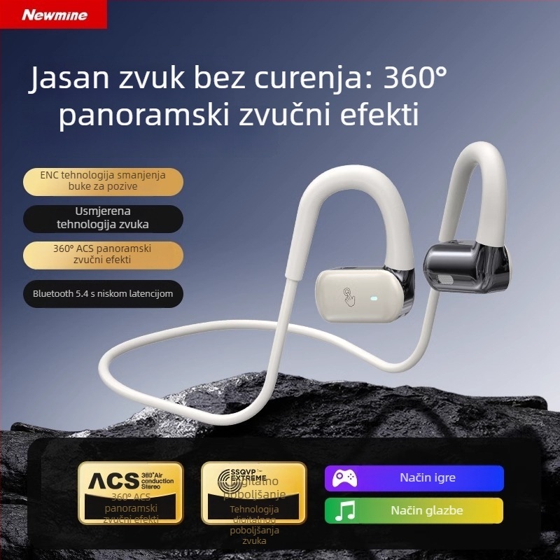Newman HM50 bežične slušalice s kostnom provodljivošću zvuka za sport – na uho, BT 5.4, 4–8 h, vodootporne