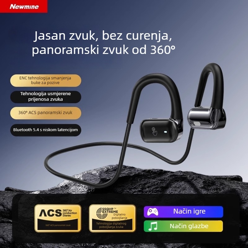 Newman HM50 bežične slušalice s kostnom provodljivošću zvuka za sport – na uho, BT 5.4, 4–8 h, vodootporne