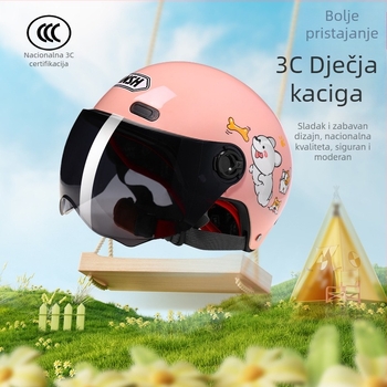 ANSH Dječja kaciga za električni motocikl, polu-kaciga stil, ABS+PC, 3C certifikat, za sve sezone, za električna vozila