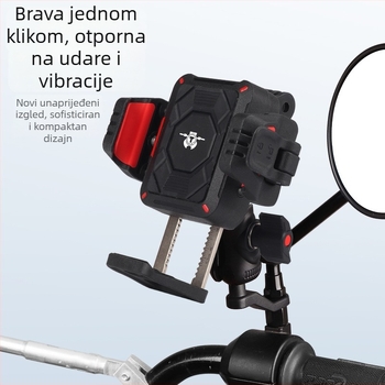 Držač za telefon za motocikl s amortizerom, kompatibilan s motociklima, električnim vozilima, biciklima i triciklima; Model Tq133-tq136, Marka Tq, za punjenje i navigaciju