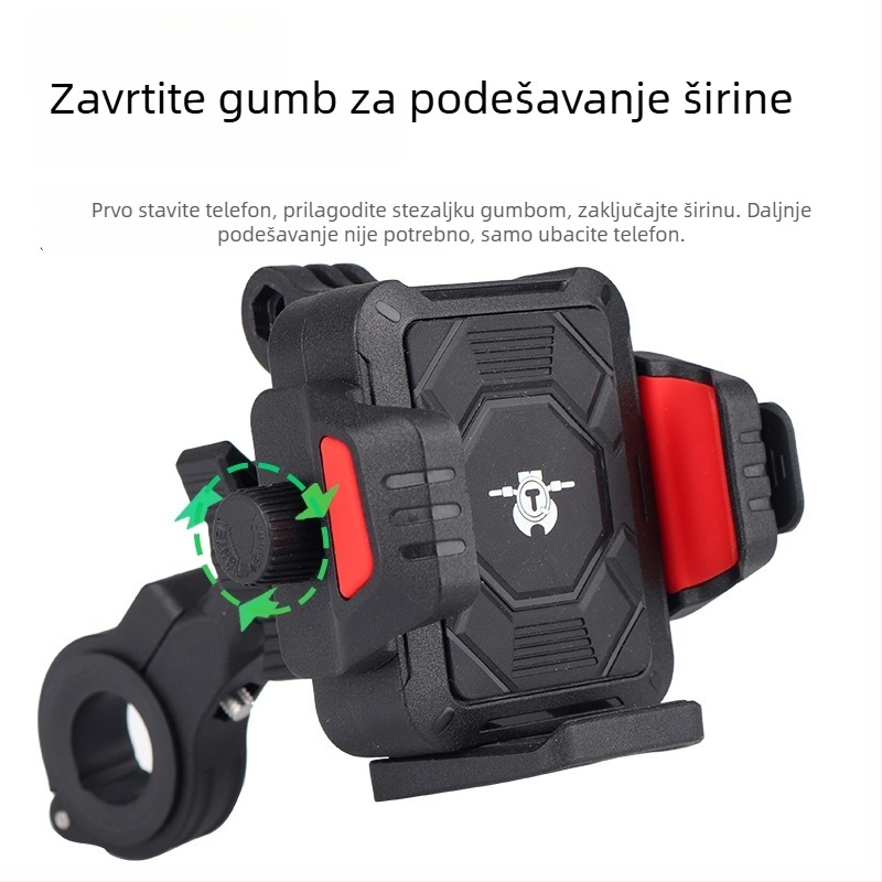 Držač za telefon za motocikl s amortizerom, kompatibilan s motociklima, električnim vozilima, biciklima i triciklima; Model Tq133-tq136, Marka Tq, za punjenje i navigaciju