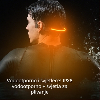 Slušalice s prijenosom zvuka kroz kosti IP68, Bluetooth 5.4, domet 15 m, trajanje baterije više od 8 sati