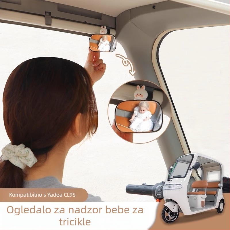 Zadnji retrovizor za tricikl, širokokutni pogled, visoka razlučivost, univerzalna upotreba, Qt-25094