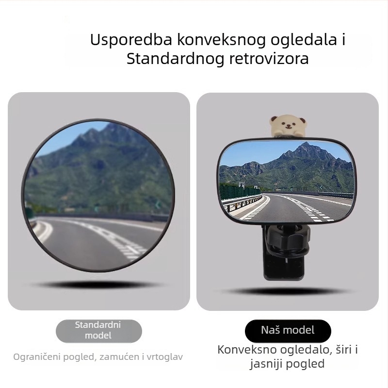 Zadnji retrovizor za tricikl, širokokutni pogled, visoka razlučivost, univerzalna upotreba, Qt-25094