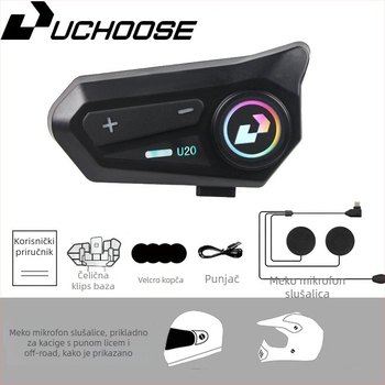 Bluetooth slušalica za motocikle za kacige s punom i polu licem - stereo, Bluetooth 5.0, domet 5 m, baterija 16 h, čip 5.4