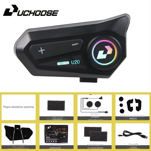Bluetooth slušalica za motocikle za kacige s punom i polu licem - stereo, Bluetooth 5.0, domet 5 m, baterija 16 h, čip 5.4