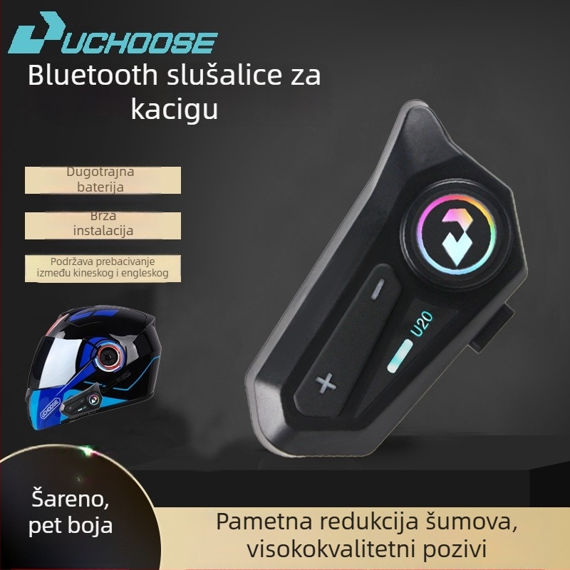 Bluetooth slušalica za motocikle za kacige s punom i polu licem - stereo, Bluetooth 5.0, domet 5 m, baterija 16 h, čip 5.4