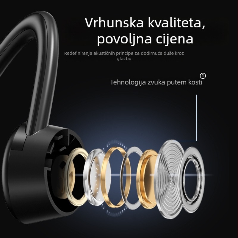 Bluetooth slušalice za kostnu provodljivost s 32 GB memorije, IPX8 vodootpornost, Bluetooth 5.4, 8+ sati trajanja