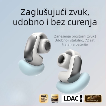 Bluetooth slušalice s koštanom vodljivosti - klips dizajn, izvan uha, redukcija buke, trajanje baterije 0–4 h