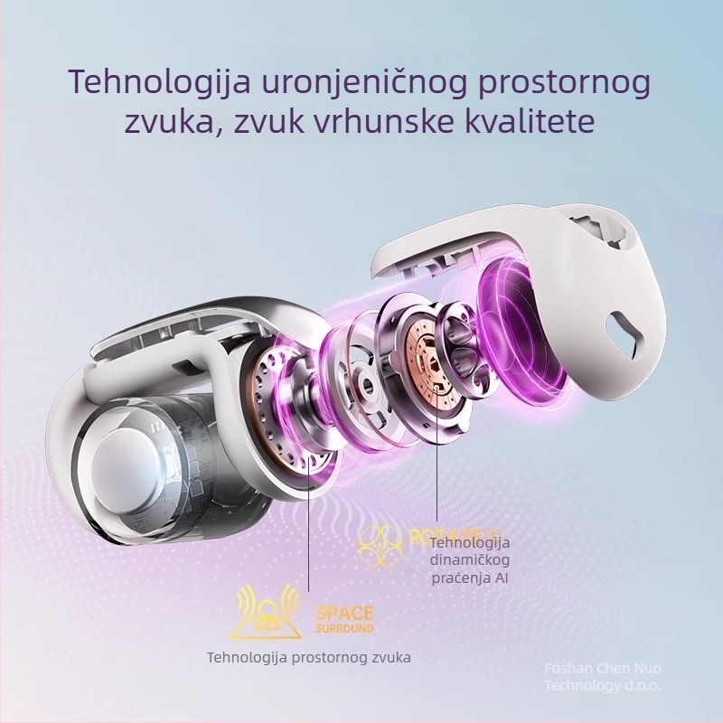 Bluetooth slušalice s koštanom vodljivosti - klips dizajn, izvan uha, redukcija buke, trajanje baterije 0–4 h