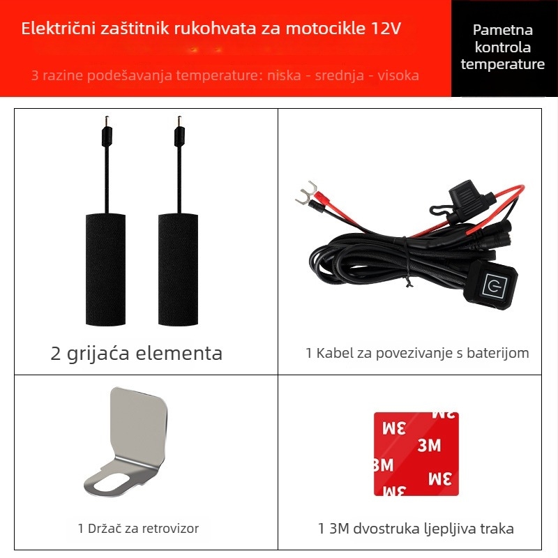 TDGO Grijajući omotač ručke upravljača za motocikle i električna vozila – protuklizni, vodootporni, toplinski izolacijski