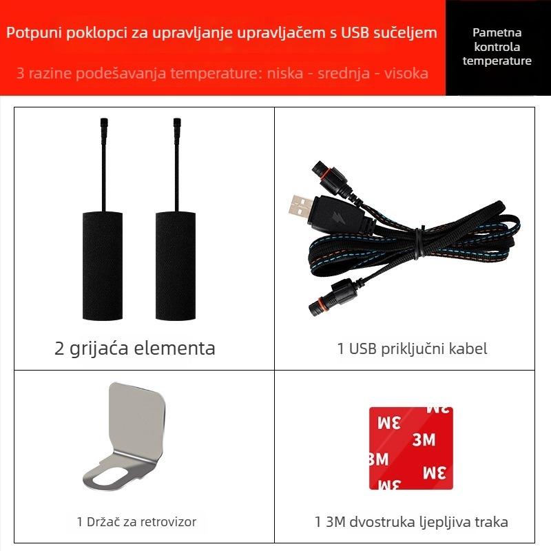 TDGO Grijajući omotač ručke upravljača za motocikle i električna vozila – protuklizni, vodootporni, toplinski izolacijski