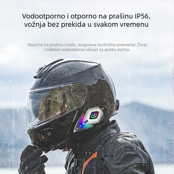 Bluetooth slušalica za motornu kacigu s redukcijom buke, Bluetooth 5.4, domet 100 m, 18 h trajanja baterije, vodootporna i otporna na prašinu
