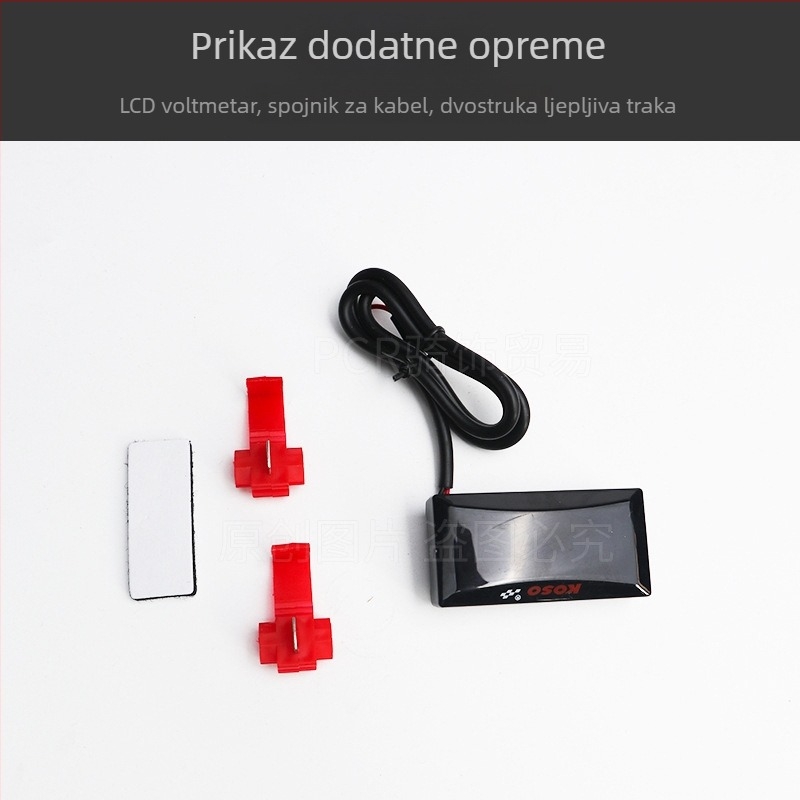 LCD voltmetar za električne motocikle, 12-100V, digitalni zaslon, model 000
